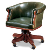 Customizable leather presidential armchair, handcrafted in Italy.